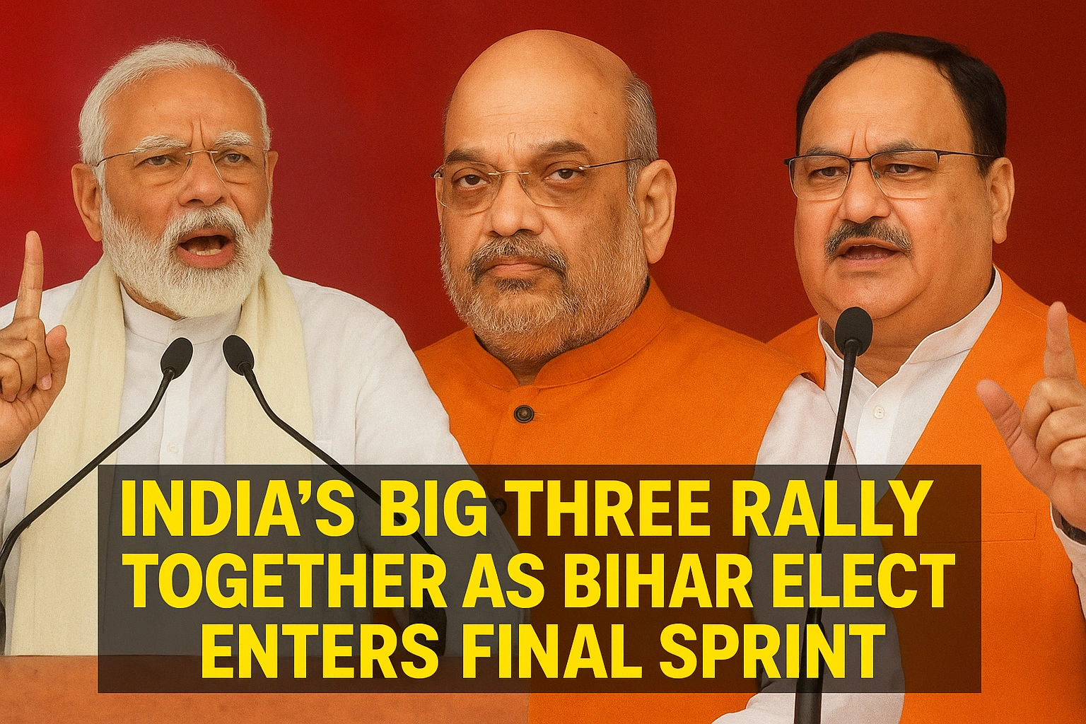 India’s Big Three Rally Together as Bihar Election Enters Final Sprint