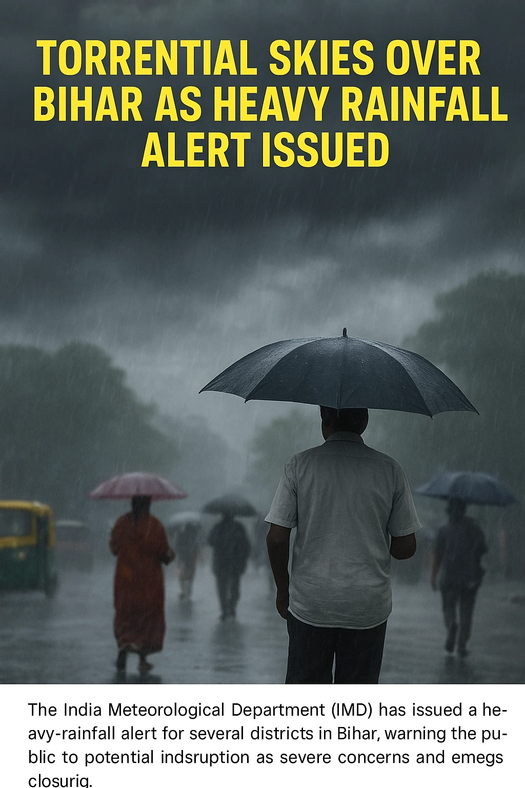 Torrential Skies Over Bihar as Heavy Rainfall Alert Issued