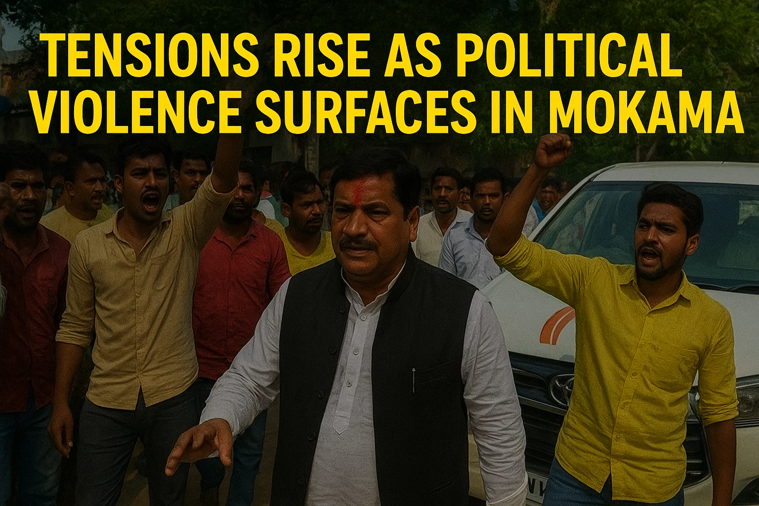 Tensions Rise as Political Violence Erupts in Mokama, Casting a Shadow Over Bihar Polls